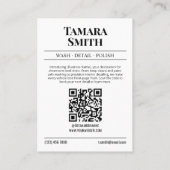 新聞の名刺、洗車と自動車の詳細 コーリングカード (裏面)