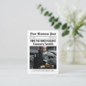 新聞の名刺、洗車と自動車の詳細 コーリングカード (スタンド正面)