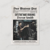 新聞の名刺、理容師&グルーミングスタイリスト コーリングカード (正面)