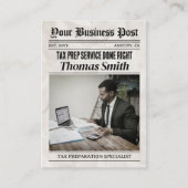 新聞の名刺、税準備サービスプロ コーリングカード (正面)