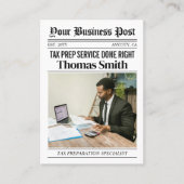 新聞の名刺、税準備サービスプロ コーリングカード (正面)