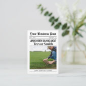 新聞の名刺、芝生気にと造園 コーリングカード (スタンド正面)