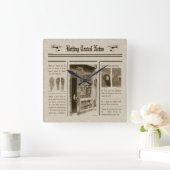 新聞の壁掛け時計 スクエア壁時計 (ホーム)