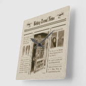 新聞の壁掛け時計 スクエア壁時計 (傾斜)