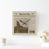 新聞の壁掛け時計 スクエア壁時計 (ホーム)