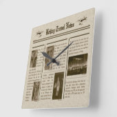 新聞の壁掛け時計 スクエア壁時計 (傾斜)