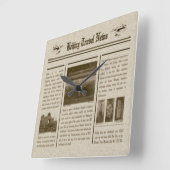 新聞の壁掛け時計 スクエア壁時計 (傾斜)