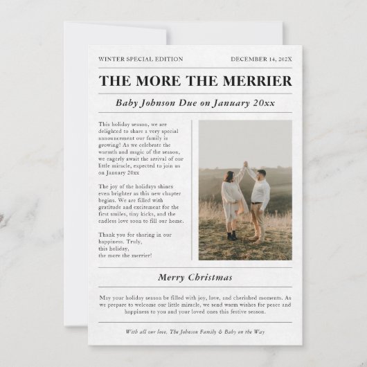 新聞の妊娠メリー写真が増えるほど シーズンカード (正面)