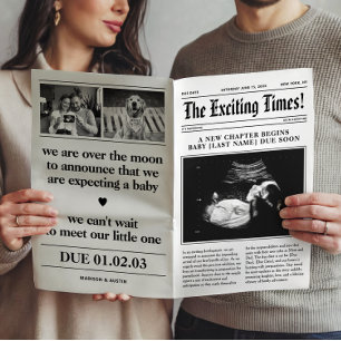 新聞の妊娠発表が半分に折れる ポスター