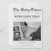 新聞の妊娠発表 案内状 (正面)