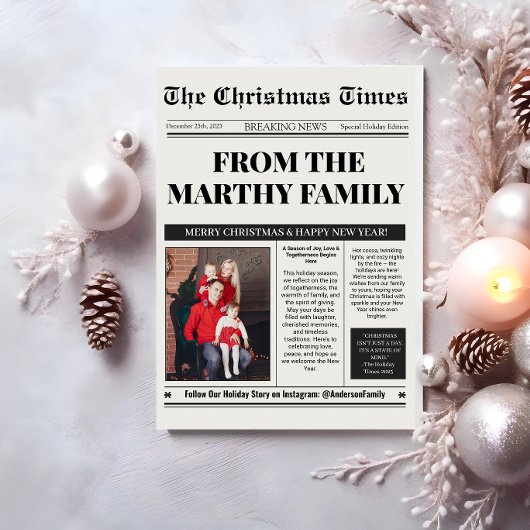 新聞の年間総覧写真コラージュクリスマス シーズンカード