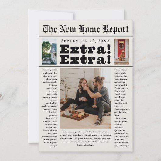 新聞の新しいホーム写真の移動 案内状 (正面)