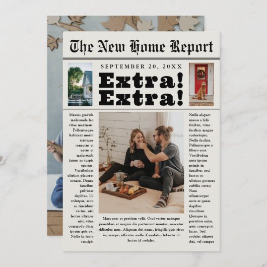 新聞の新しいホーム写真の移動 案内状 (正面/裏面)