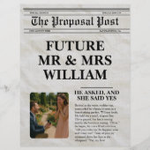 新聞の白黒おもしろい写真の日付を保存 チラシ (正面)