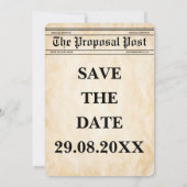 新聞の素朴おもしろい写真の日付の保存 招待状 (裏面)