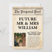 新聞の素朴おもしろい写真の日付の保存 招待状 (正面)