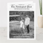 新聞の結婚タイムラインとプログラムのインフォグラフィック カード (正面)