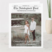 新聞の結婚タイムラインとプログラムのインフォグラフィック カード (正面)