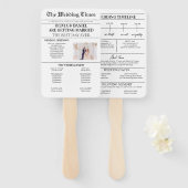 新聞の結婚式の日プログラム結婚のタイムライン ハンドファン (正面&裏面)