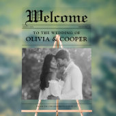 新聞の結婚式ウェルカムサイン アクリルサイン (ニュートラル)