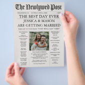 新聞の結婚式プログラム ユニークなプログラム チラシ (手)