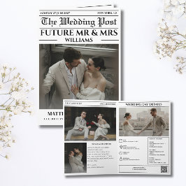 新聞の結婚式延期日カード 案内状