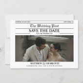 新聞の結婚式延期日案内状 セーブザデート (正面)