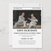 新聞の結婚式延期通知 セーブザデート (裏面)