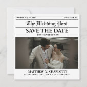 新聞の結婚式延期通知 セーブザデート (正面)
