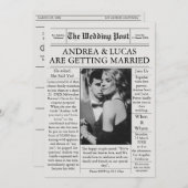 新聞の結婚式招待状写真のタイムライン 招待状 (正面/裏面)