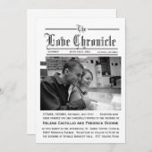 新聞の結婚式招待状（写真あり） 招待状 (正面/裏面)