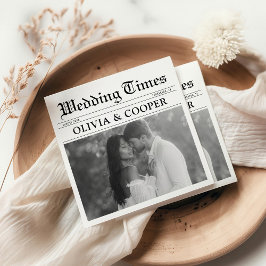 新聞の結婚式用ナプキン スタンダードカクテルナプキン