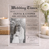 新聞の結婚式 アクリル招待状