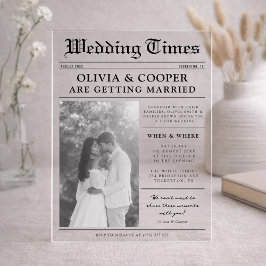新聞の結婚式 アクリル招待状