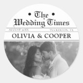 新聞の結婚式 ラウンドシール (正面)
