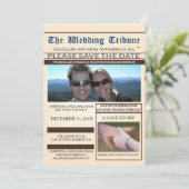 新聞の結婚式・Save The Dateのお知らせ 招待状 (スタンド正面)