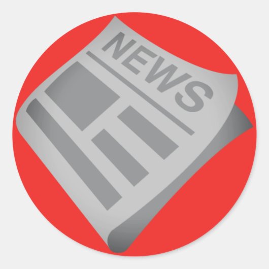 新聞の絵文字 ラウンドシール (正面)