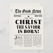 新聞の見出語のクリスマスの写真カード シーズンカード (正面/裏面)