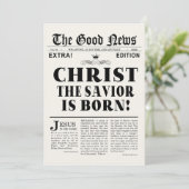 新聞の見出語のクリスマスの写真カード シーズンカード (スタンド正面)