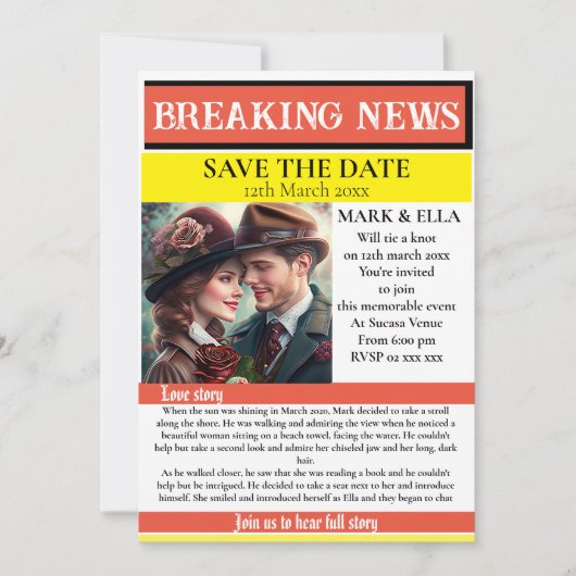 新聞の記念日 招待状 (正面)