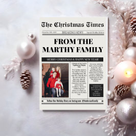新聞の１年の振り返り写真コラージュ　クリスマス シーズンカード