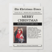 新聞の1年を振り返る家族写真クリスマス シーズンカード (正面)
