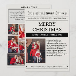 新聞の1年を振り返る家族写真クリスマス シーズンカード