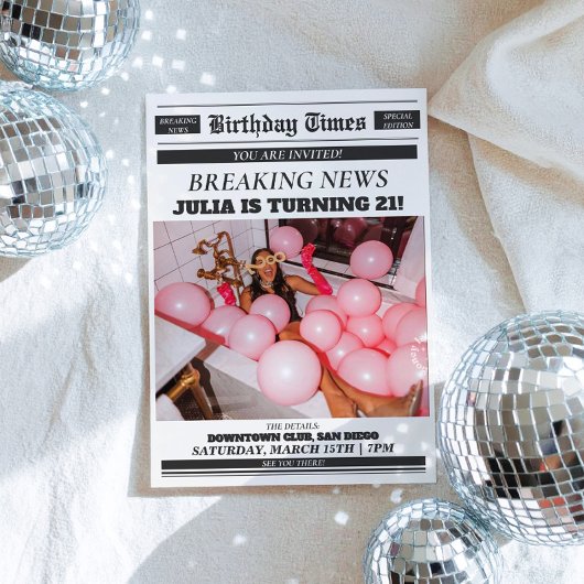 新聞の21歳の誕生日招待状 招待状