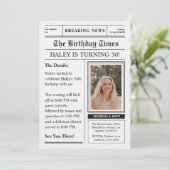 新聞の50歳の誕生日 面白い雑誌の表紙写真 招待状 (スタンド正面)