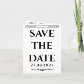 新聞のSave the Date ウェディングカード 案内状 (裏面)