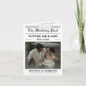新聞のSave the Date ウェディングカード 案内状 (正面)