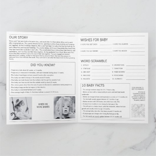 新聞は女の子のベビージェンダーの暴露 カード (内部)