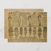 新聞を広告するヴィンテージは人形をもてあそびます ポストカード (正面/裏面)