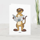 新聞を読むミーアキャット カード (裏面)